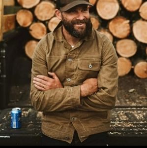 FLINT AND TINDER FLANNEL LINED WAXED TRUCKER JACKET